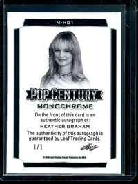 2026 Leaf Pop Century Heather Graham Monochrome Autograph 1/1 Twin Peaks