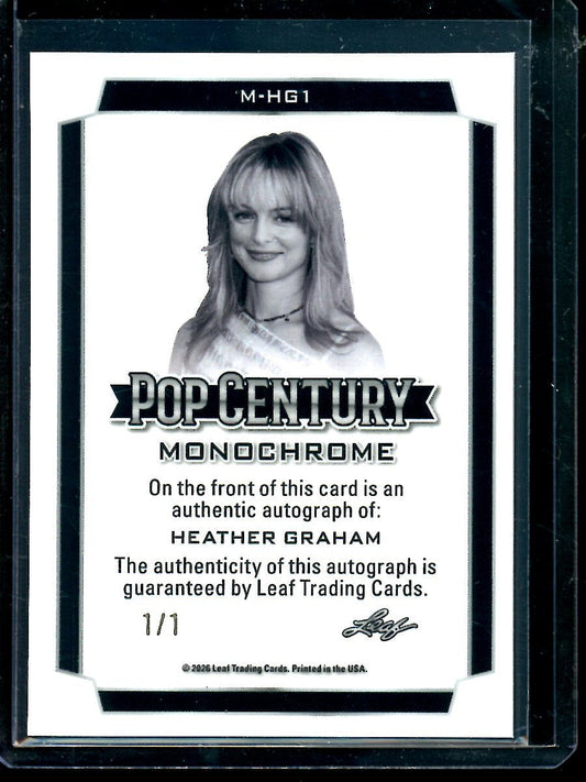 2026 Leaf Pop Century Heather Graham Monochrome Autograph 1/1 Twin Peaks