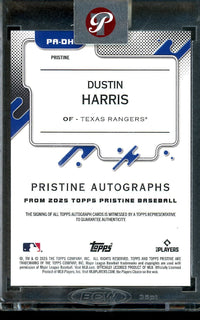 2025 Topps Pristine Dustin Harris Rookie Autograph /15 Rangers