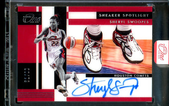 compare product 2025 Panini One and One Sheryl Swoopes Sneaker Spotlights Autograph /99 Comets