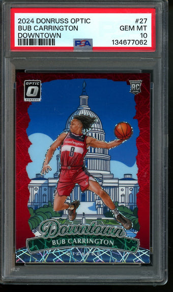 compare product 2025 Panini Optic Bub Carrington Downtown Case Hit Rookie PSA 10 Wizards