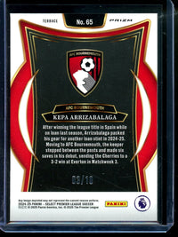2025 Panini Select Kepa Arrizabalaga Terrace Level Gold /10 AFC Bournemouth