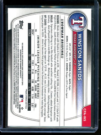 2025 Bowman Chrome Winston Santos True Blue 1st Autograph /150 Rangers
