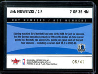 2004 Flair Final Edition Dirk Nowitzki Hot Numbers /41 Mavericks