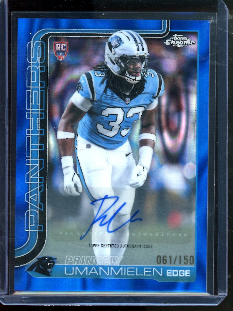 2025 Topps Chrome Princely Umanmielen Blue Lava Rookie Autograph /150 Panthers