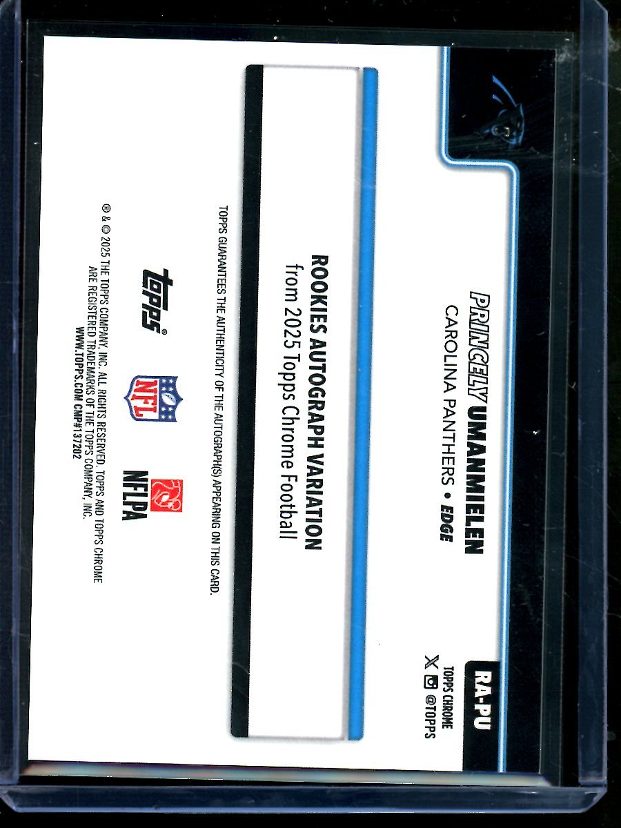 2025 Topps Chrome Princely Umanmielen Blue Lava Rookie Autograph /150 Panthers