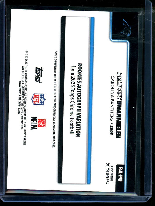 2025 Topps Chrome Princely Umanmielen Blue Lava Rookie Autograph /150 Panthers