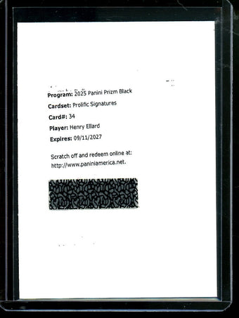 compare product 2025 Panini Prizm Black Henry Ellard Prolific Signatures Rams