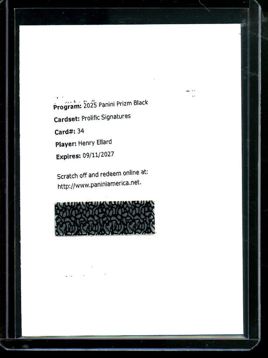 2025 Panini Prizm Black Henry Ellard Prolific Signatures Rams