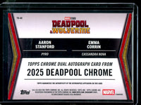 2025 Topps Deadpool and Wolverine Pyro / Cassandra Nova Dual Orange Autograph /25 Deadpool