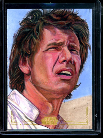 compare product 2026 Topps Smugglers Outpost Han Solo Gold Foil Sketch Card Sammy Gomez