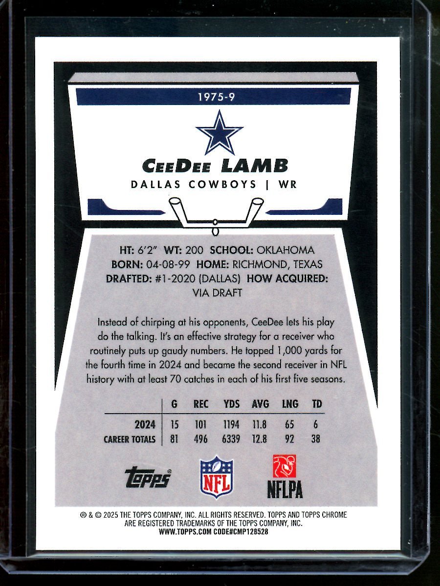 2025 Topps Chrome CeeDee Lamb 1975 Red Refractor /5 Cowboys