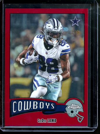 compare product 2025 Topps Chrome CeeDee Lamb 1975 Red Refractor /5 Cowboys