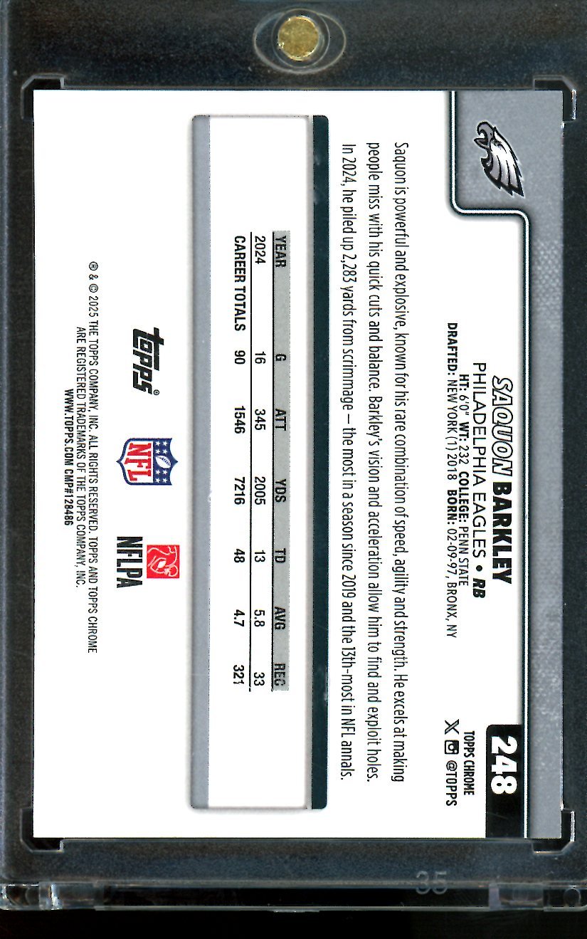 2025 Topps Chrome Saquon Barkley Image Variation Refractor #248 Eagles