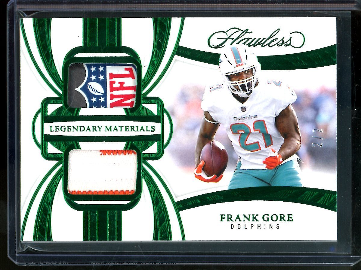2025 Panini Flawless Frank Gore Legendary Materials Shield 2/2 Dolphins