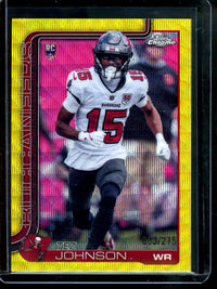 2025 Topps Chrome Tez Johnson Yellow Wave /275 Rookie Buccaneers