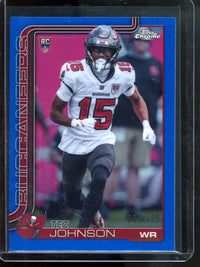 2025 Topps Chrome Tez Johnson Blue Refractor /150 Rookie Buccaneers