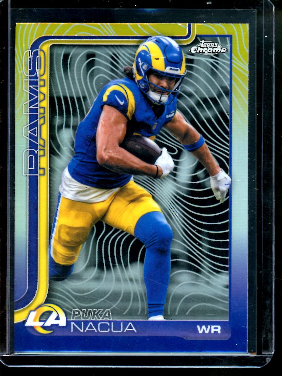 2025 Topps Chrome Puka Nacua Etch Variation Refractor SP Rams
