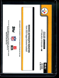 2025 Topps Chrome Kaleb Johnson Rookie Purple Geometric Autograph /75 Steelers