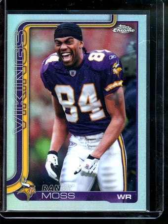 compare product 2025 Topps Chrome Randy Moss Image Variation Refractor Vikings