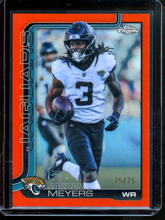 compare product 2025 Topps Chrome Jakobi Meyers Orange Refractor /25 Jaguars
