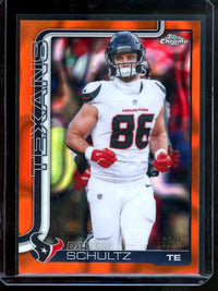 2025 Topps Chrome Dalton Schultz Orange Lava Refractor /25 Texans