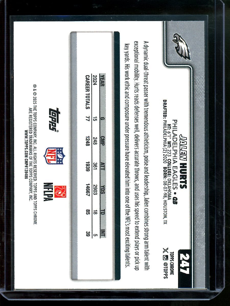 2025 Topps Chrome Jalen Hurts Image Variation Refractor Eagles