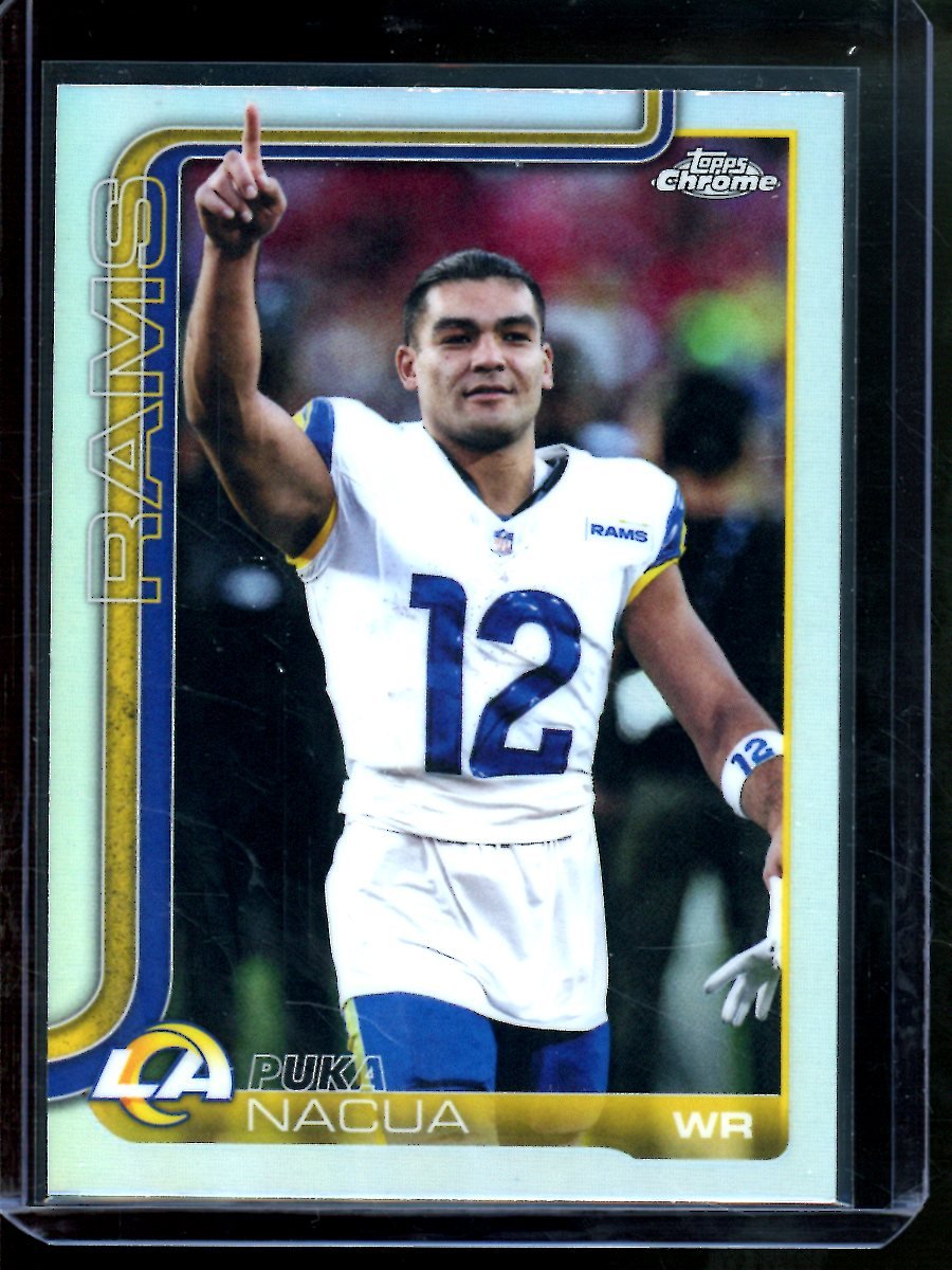 2025 Topps Chrome Puka Nacua Image Variation Refractor Rams