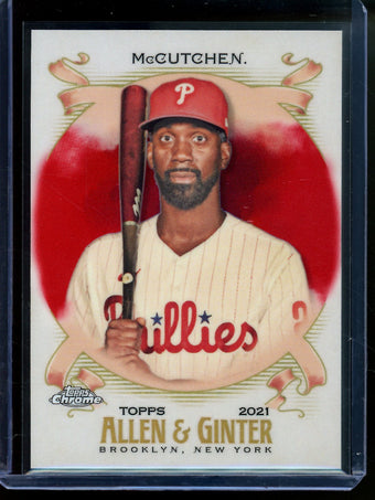 compare product 2021 Topps Allen and Ginter Chrome Andrew McCutchen Red Refractor /5 Phillies
