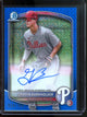 2025 Bowman Chrome Griffin Burkholder Blue Mojo Autograph /150 Phillies