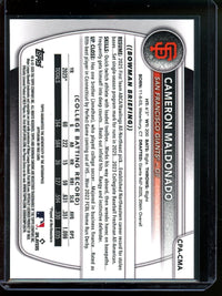 2025 Bowman Chrome Cameron Maldonado 1st Autograph Giants