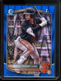 2025 Bowman Chrome Jhonny Level 1st Blue Raywave Refractor /150 Giants