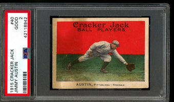 compare product 1915 Cracker Jack Jimmy Austin #40 PSA 2 Pittsburgh Federals