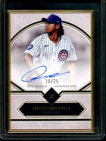 compare product 2025 Topps Definitive Shota Imanaga Golden Frame Autograph /25 Cubs
