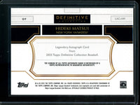 2025 Topps Definitive Hideki Matsui Legendary Autograph 1/1 Yankees