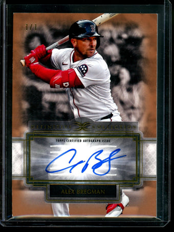 compare product 2025 Topps Definitive Alex Bregman Defining Images Autograph 1/1 Red Sox