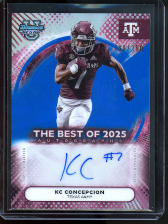 compare product 2025 Bowmans Best U KC Concepcion Best of 2025 Autograph Blue /150 Texas