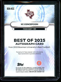 2025 Bowmans Best U KC Concepcion Best of 2025 Autograph Blue /150 Texas