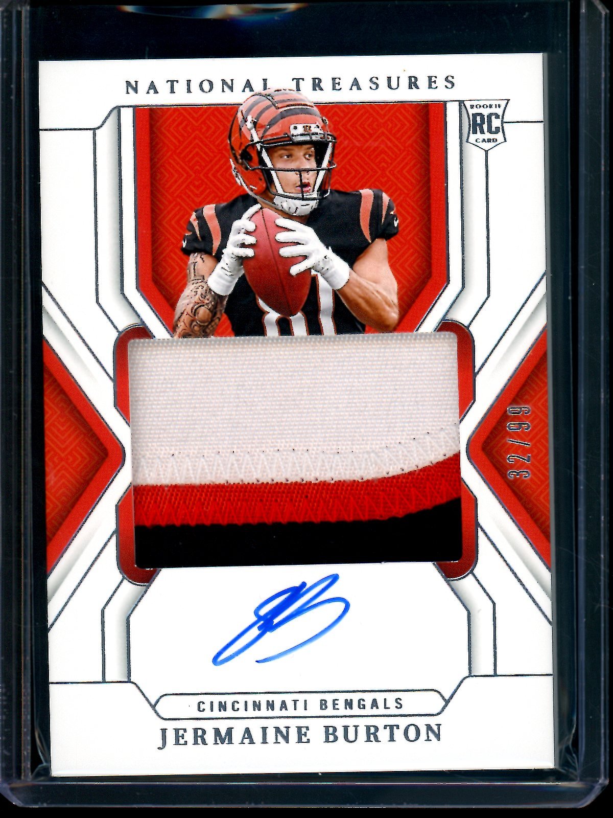 2024 Panini National Treasures Jermaine Burton Rookie Patch Autograph /99 Bengals