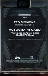 2026 Topps Black Ted Simmons Autograph Encased Cardinals