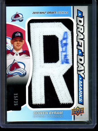 compare product 2021 Upper Deck Upper Deck Bowen Byram Draft Day Marks Autograph Patch /35 Colorado