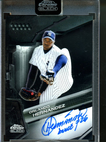compare product 2026 Topps Black Orlando Hernandez Sealed Autograph Yankees