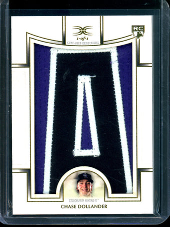compare product 2025 Topps Definitive Chase Dollander Nameplate Relic 1/1 #DNC-CD Rockies