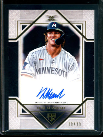 compare product 2025 Topps Definitive Luke Keaschall Rookie Autograph Black /10 Twins