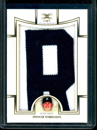 compare product 2025 Topps Definitive Spencer Torkelson Nameplate Relic 1/1 #DNC-ST Tigers