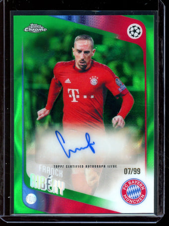 compare product 2026 Topps Chrome Franck Ribery Green Lava Refractor Autograph /99 FC Bayern