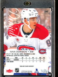 2026 Upper Deck Flair Ivan Demidov Rookie Card Canadiens
