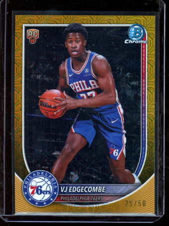 compare product 2025 Bowman Chrome VJ Edgecombe Gold Mojo Rookie /50 76ers