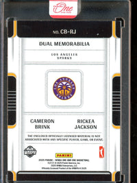 2025 Panini One and One Cameron Brink / Rickea Jackson Dual Memorabilia /49 Encased Sparks