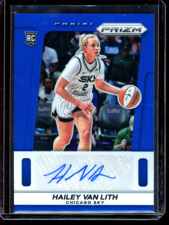 compare product 2025 Panini Prizm Hailey Van Lith Blue Rookie Autograph /75 Chicago Sky